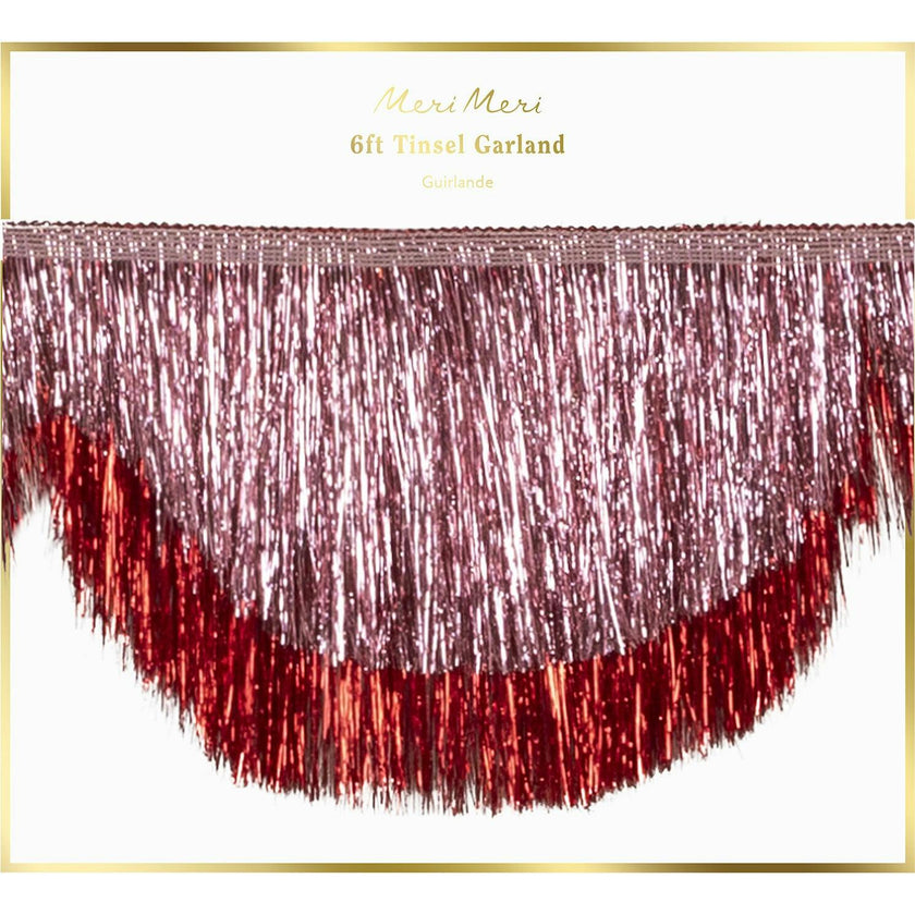 Pink Tinsel Scallop Garland