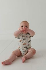 Baby Boy Short Sleeve Bodysuit in Construction