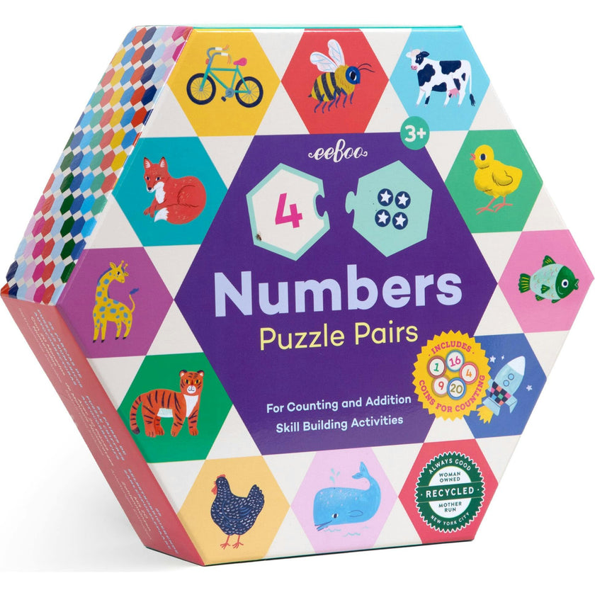 Hexagon Puzzle Pairs: Numbers