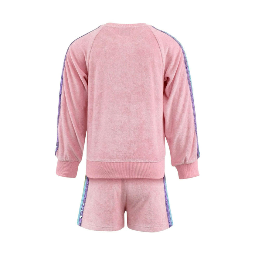 Pink Rainbow Sequin Stripe Short Set