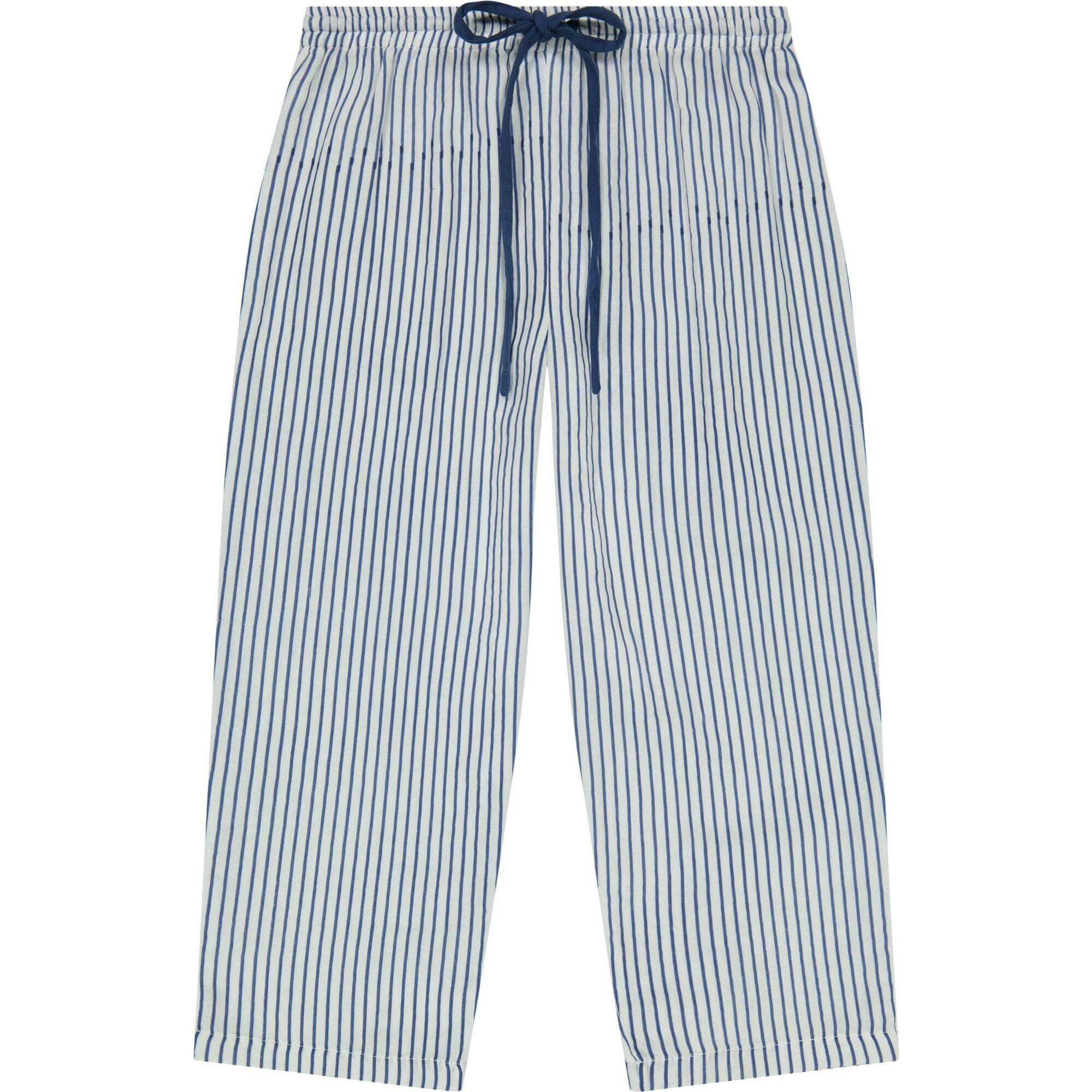 La Plage Boy's Drawstring Pant Marine Stripe, Blue