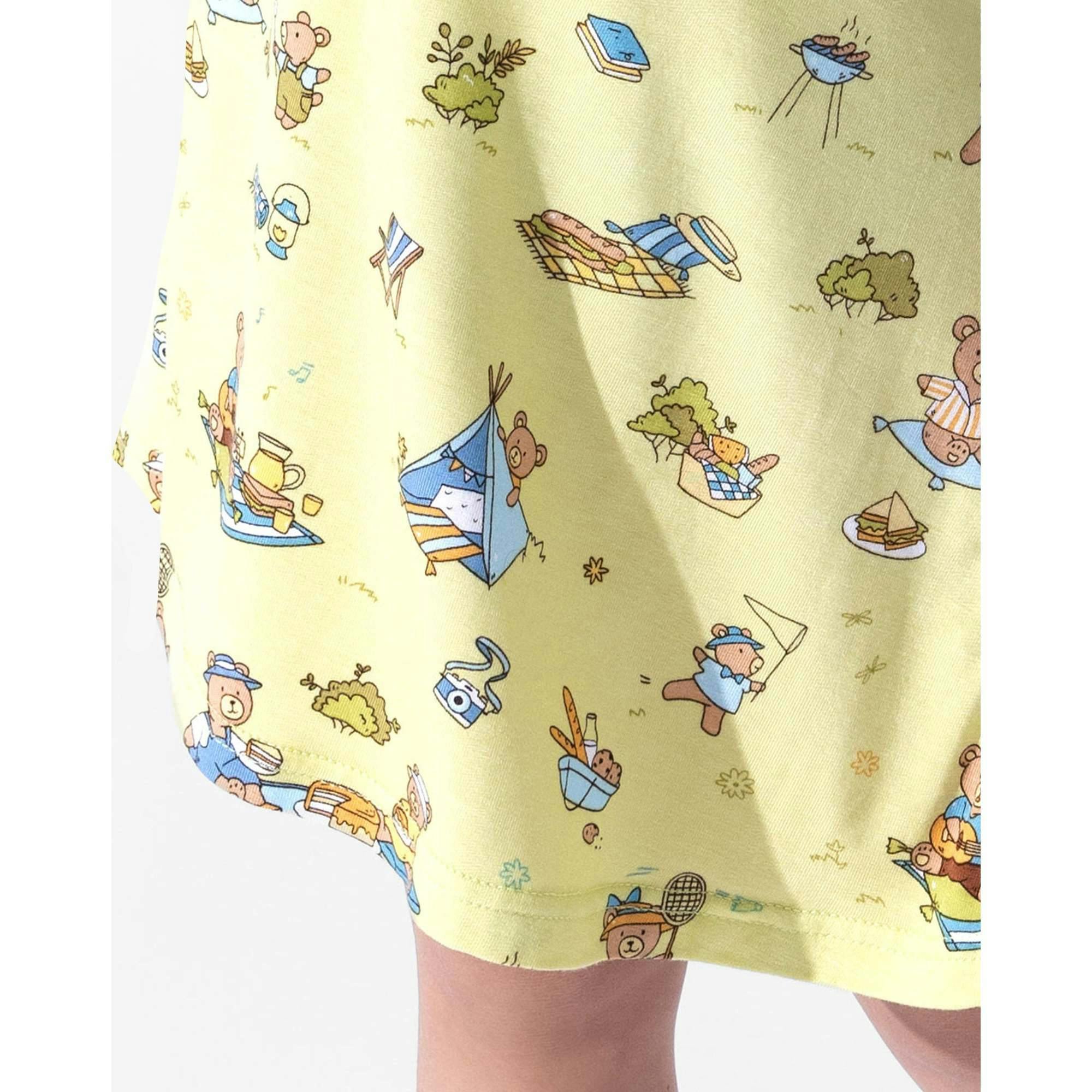 Teddy Picnic Girls' Short Sleeve Dress