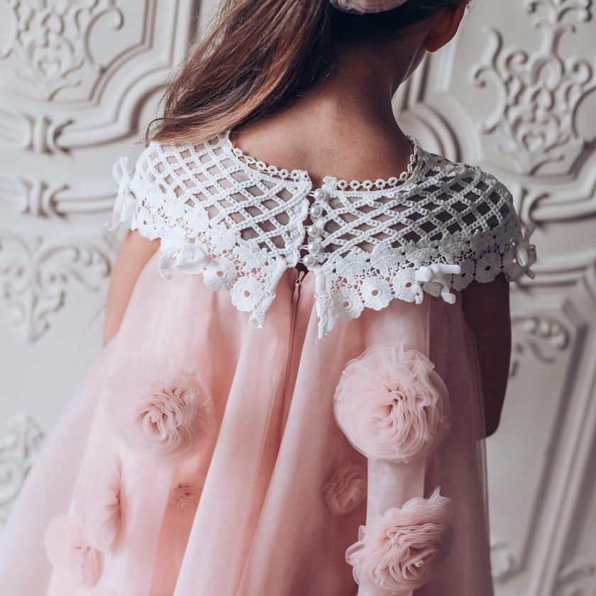 Rosa Pink Tulle Flower Dress