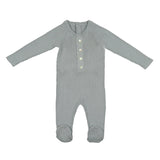 Button Knit Long Sleeve Footie