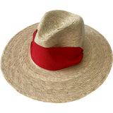 Zinnia Sun Hat - Wide & Short Red Grosgrain Ribbon