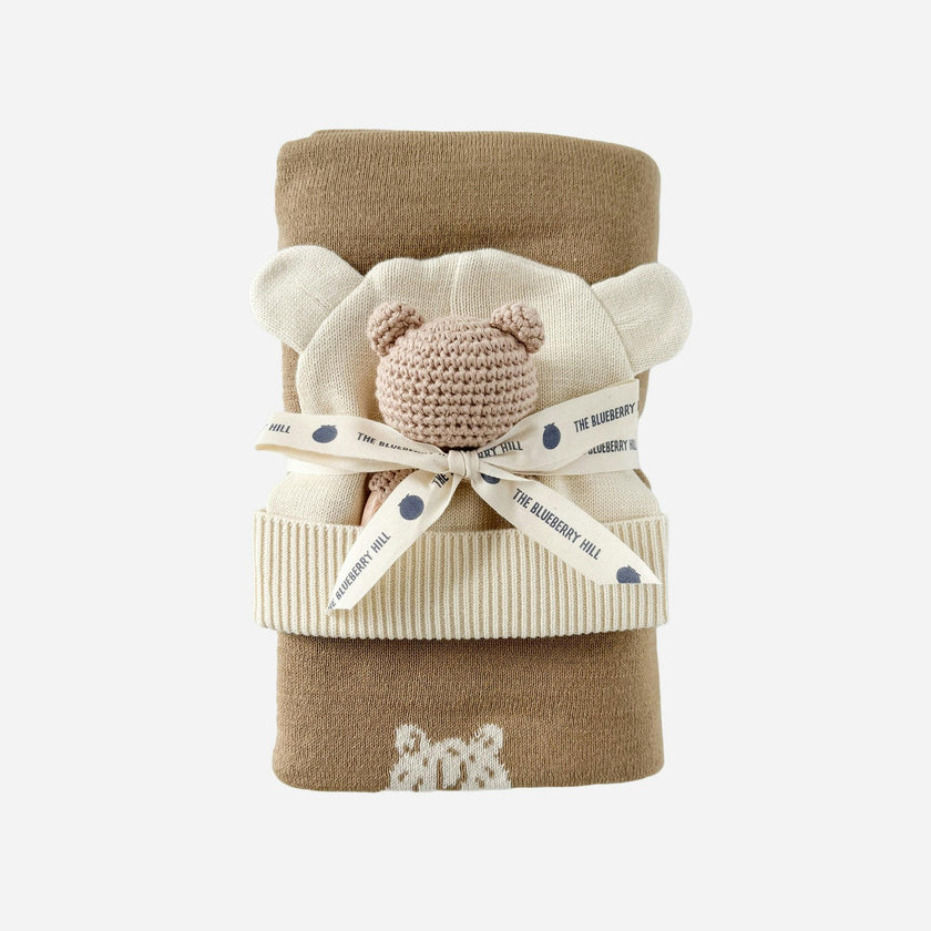 Honey Bear Hat Teether Gift Set
