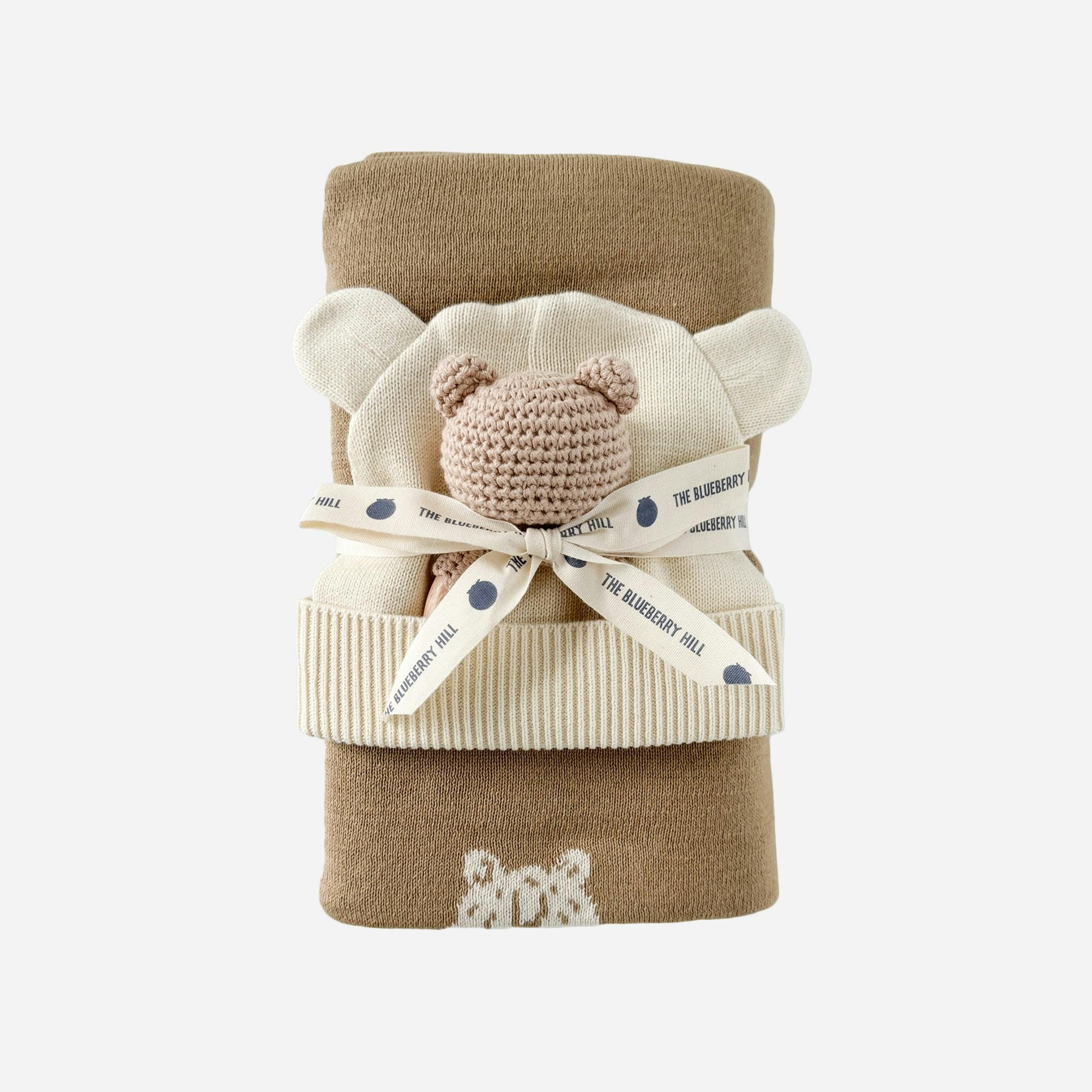 Honey Bear Hat Teether Gift Set