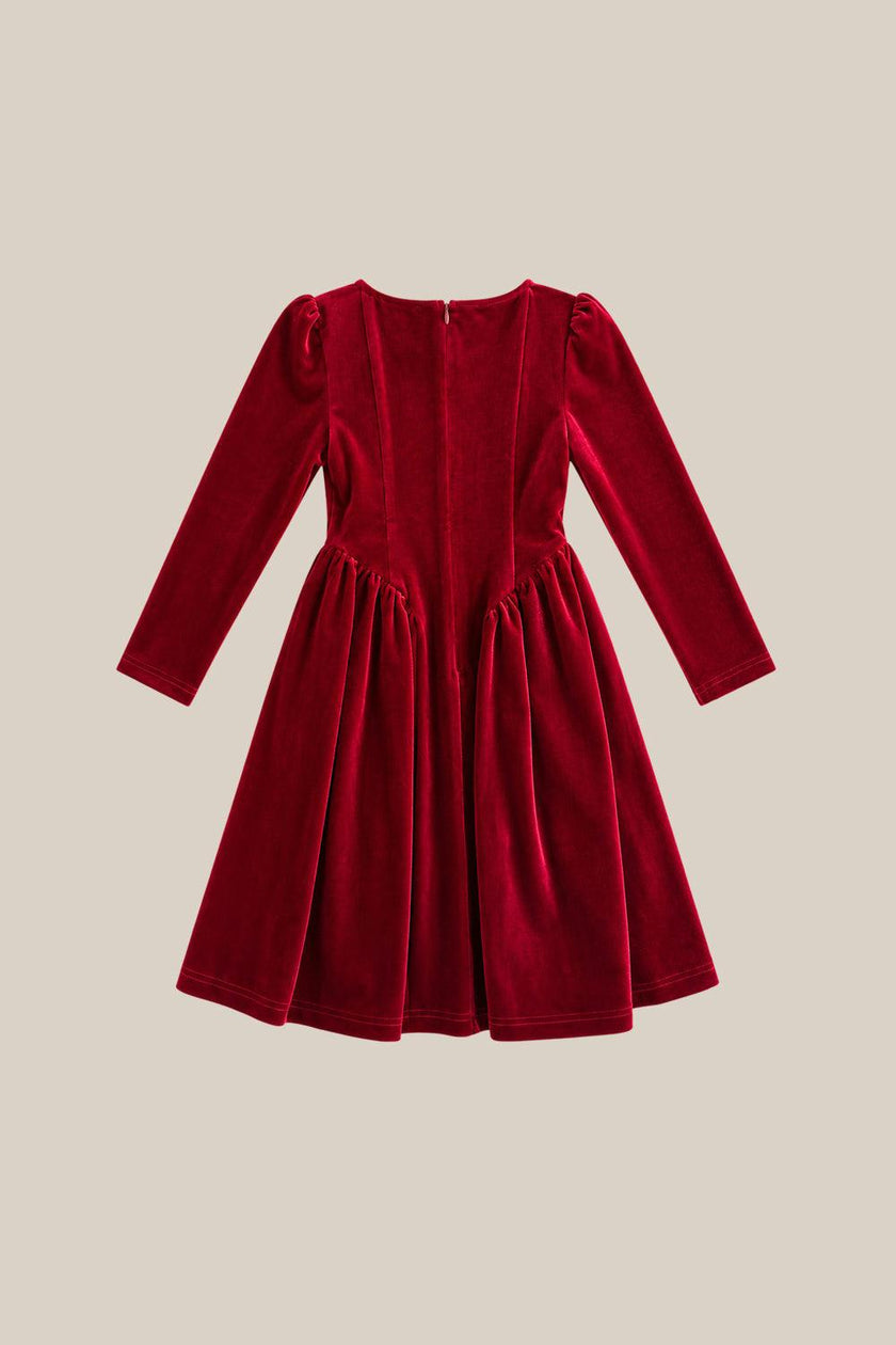 Mini Vera June Dress in Poinsettia Velvet