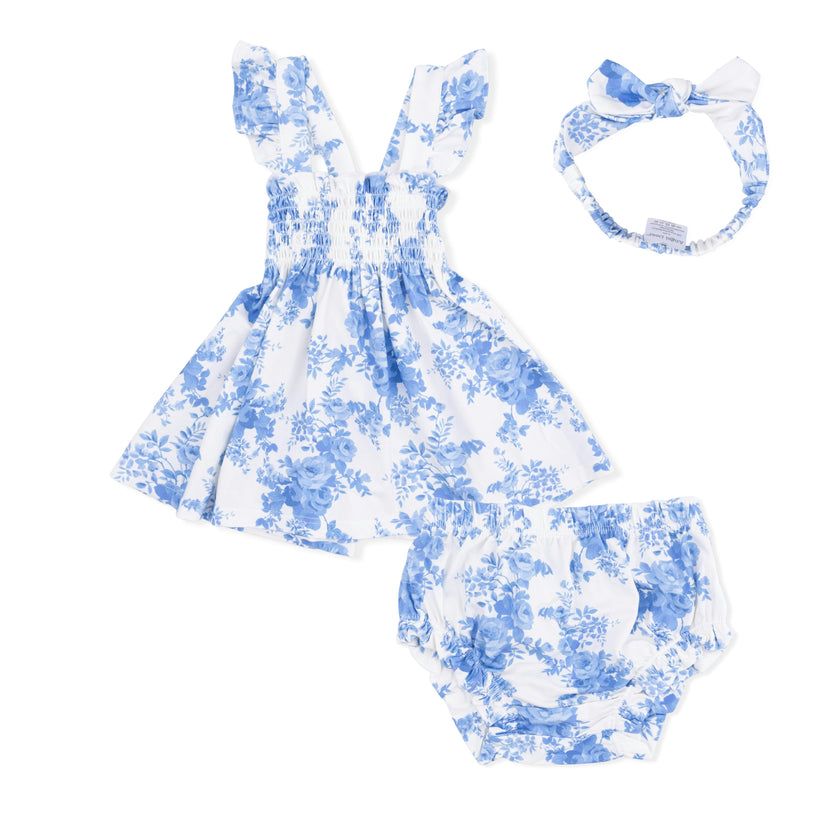 Dream Cottage Floral - Smocked Top with Bloomer & Headband