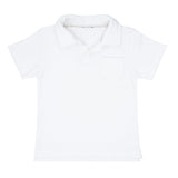 boys white french terry polo