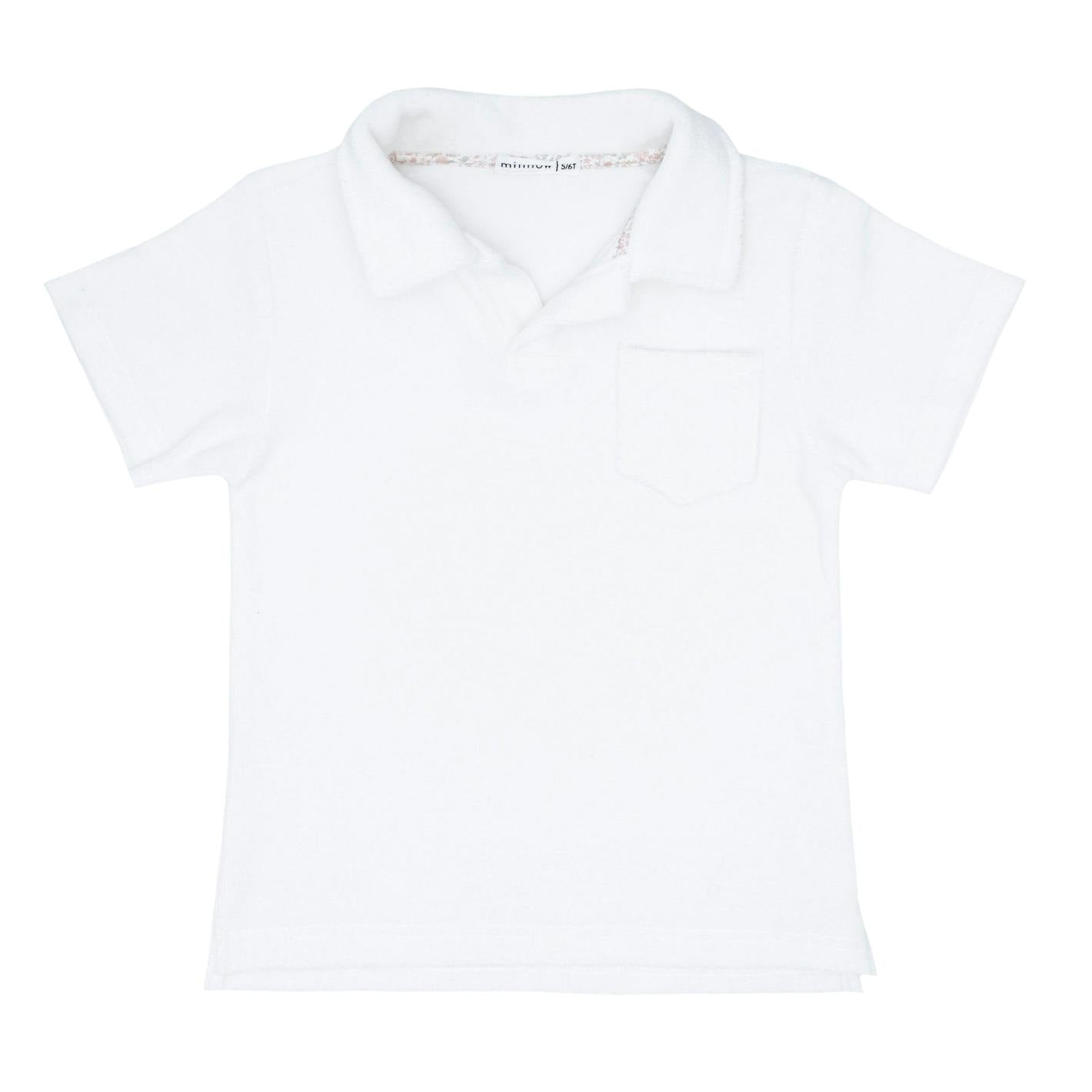 boys white french terry polo