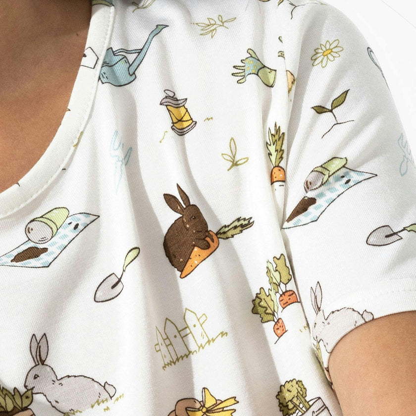 Bunny Garden Bamboo Kids Pajama Short Set