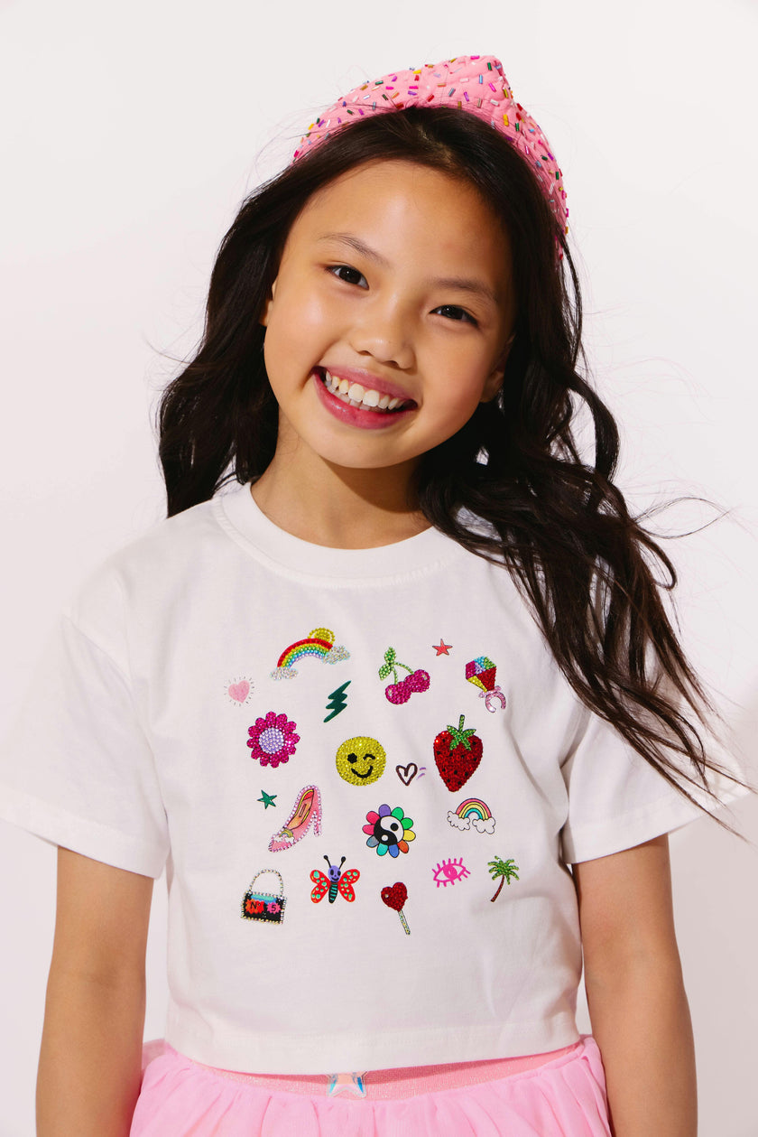 Sparkle Doodle Crop T-shirt