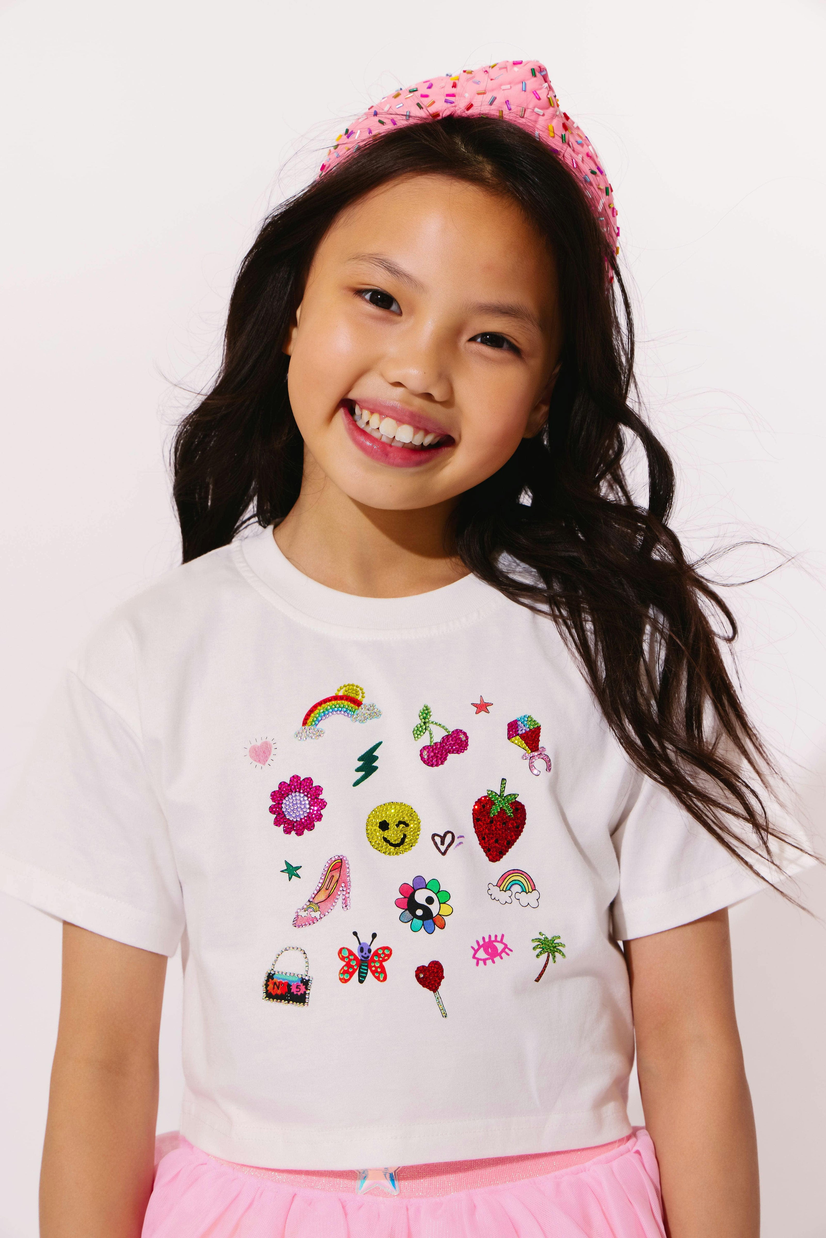 Sparkle Doodle Crop T-shirt