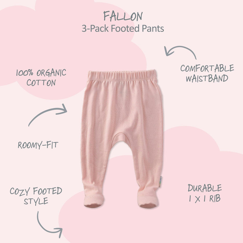 FALLON 3-Pack Footed Baby Pants
