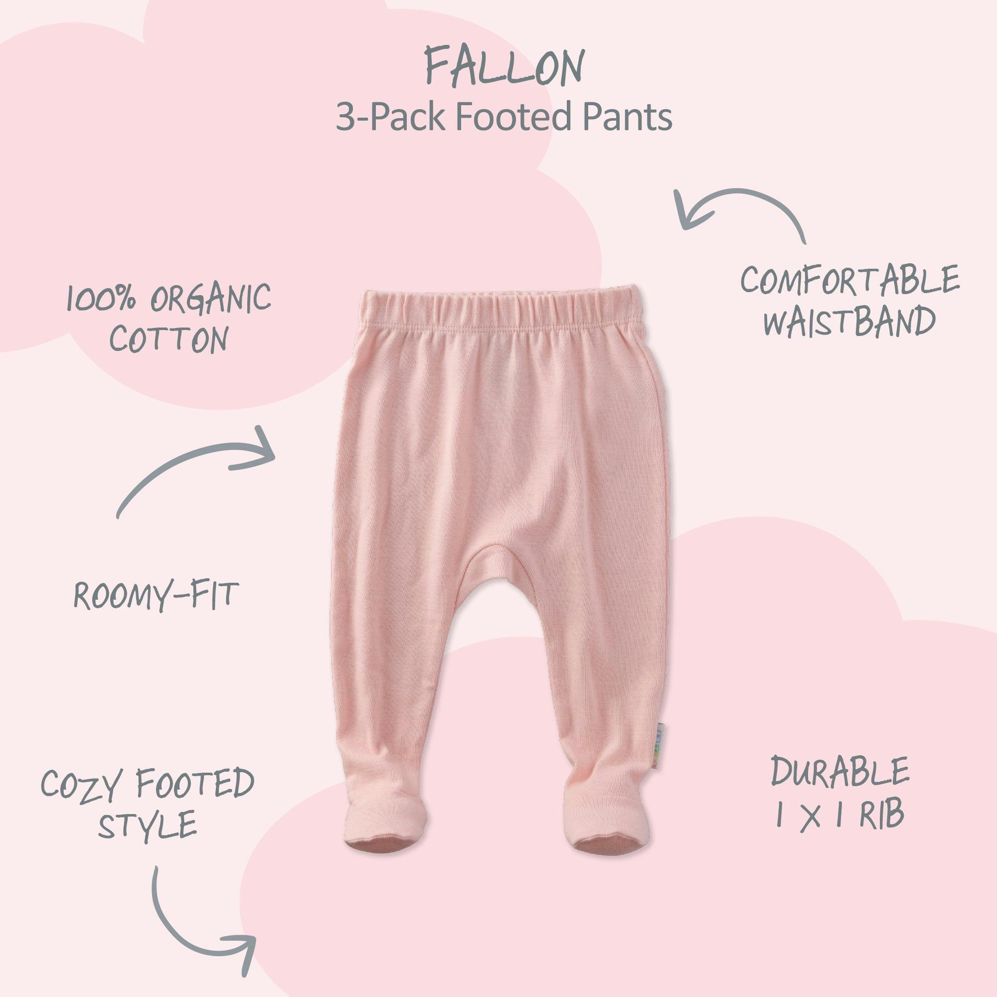 FALLON 3-Pack Footed Baby Pants