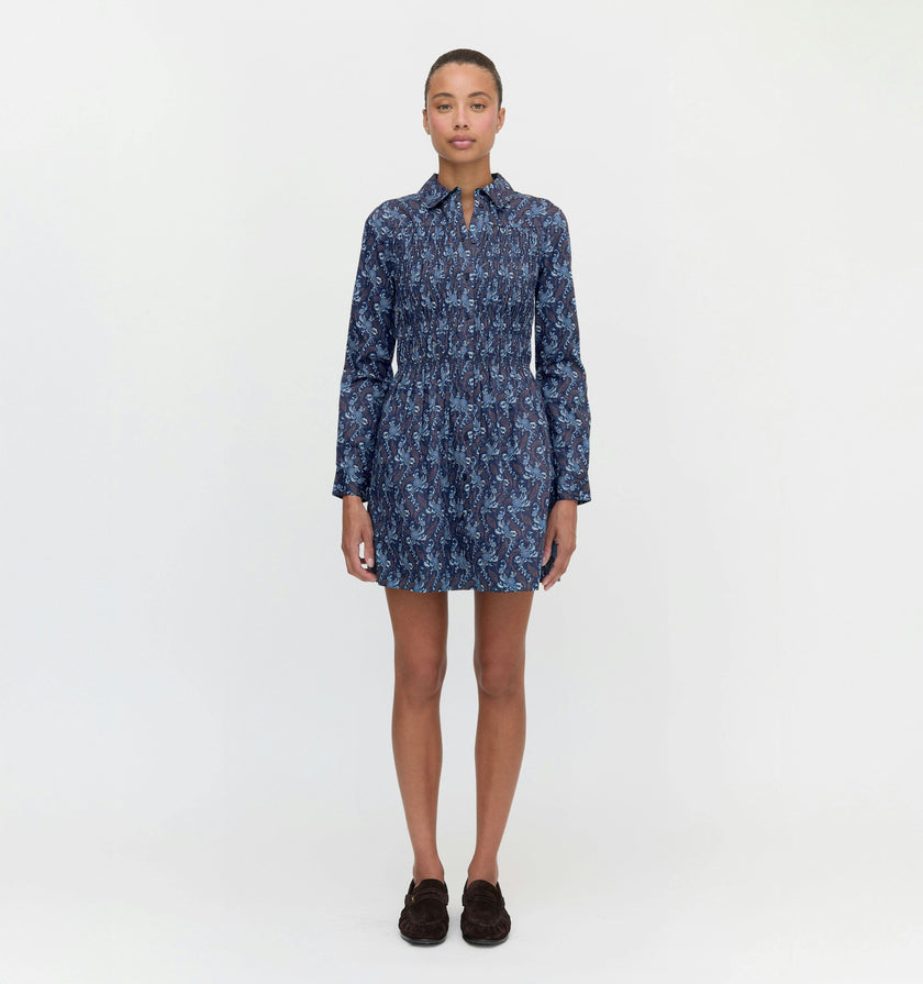 The Mira Dress - Navy Cala Paisley
