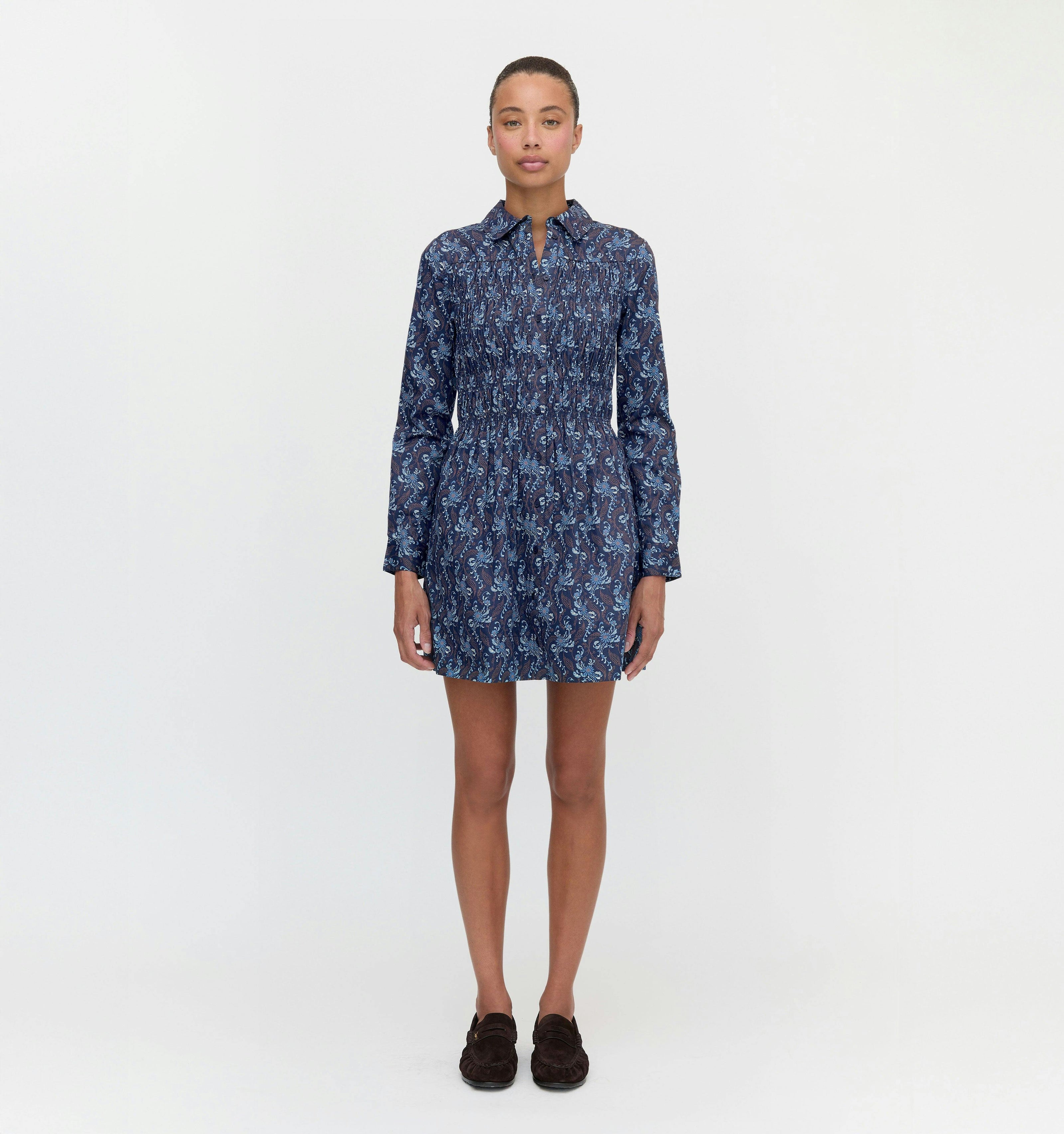 The Mira Dress - Navy Cala Paisley