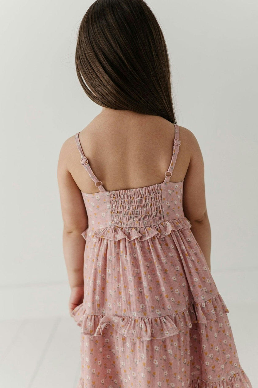Girls Maxi Dress in Mini Daisy