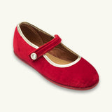Golden Trim Mary Jane | Red Velvet