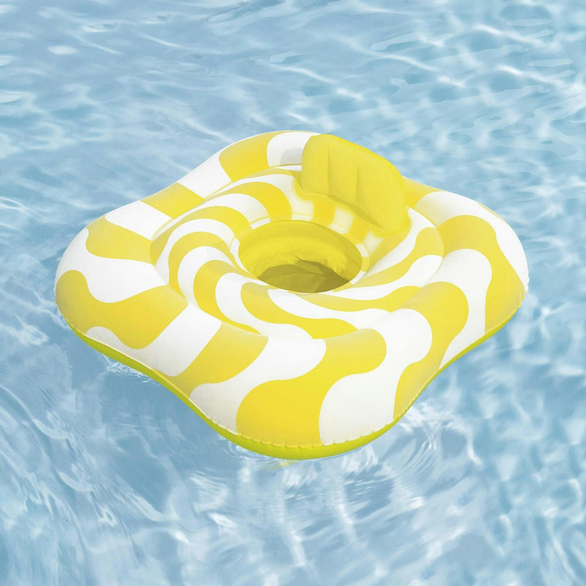 Comfort Plush: Baby Float - Yellow Wavy Square