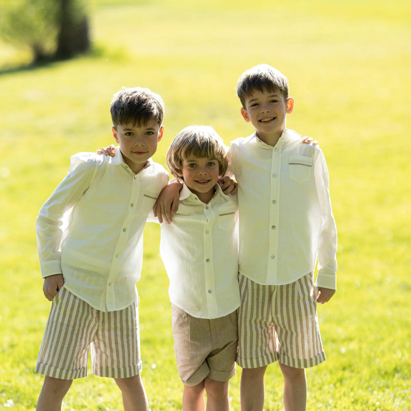 Ashton Striped Linen Shorts and Top Set