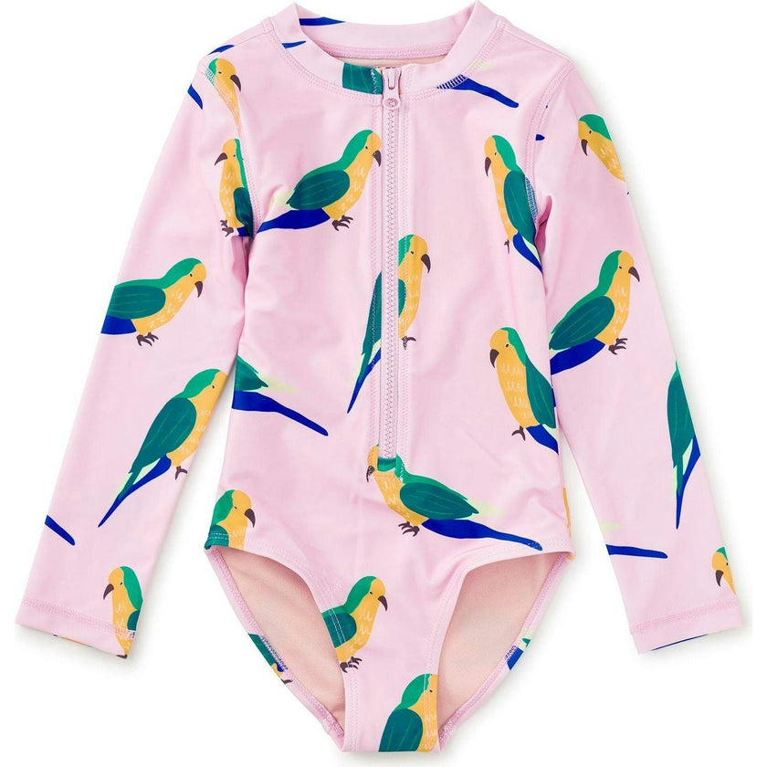 Long Sleeve One-Piece Swimsuit, Pink