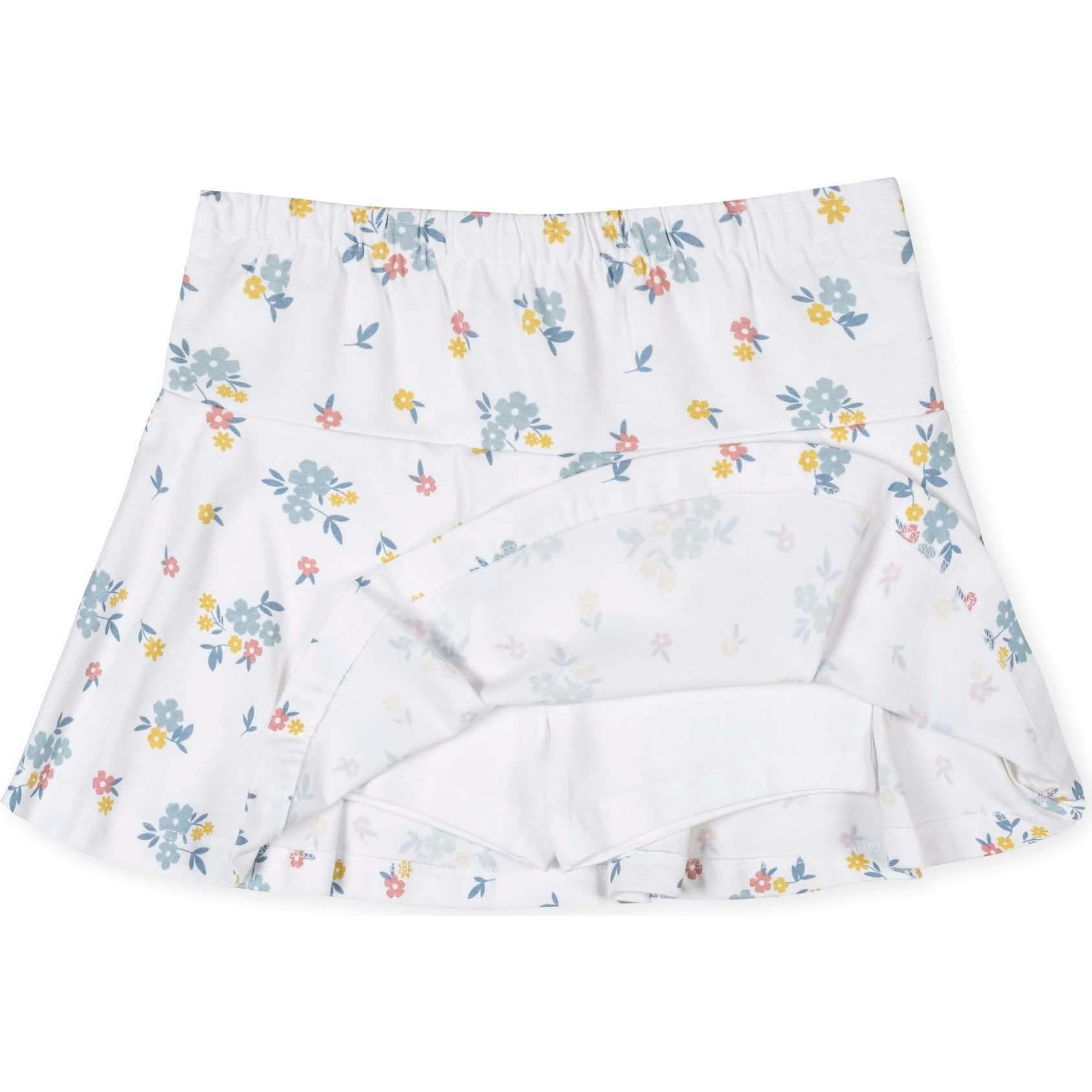 Organic Printed Knit Skort, White