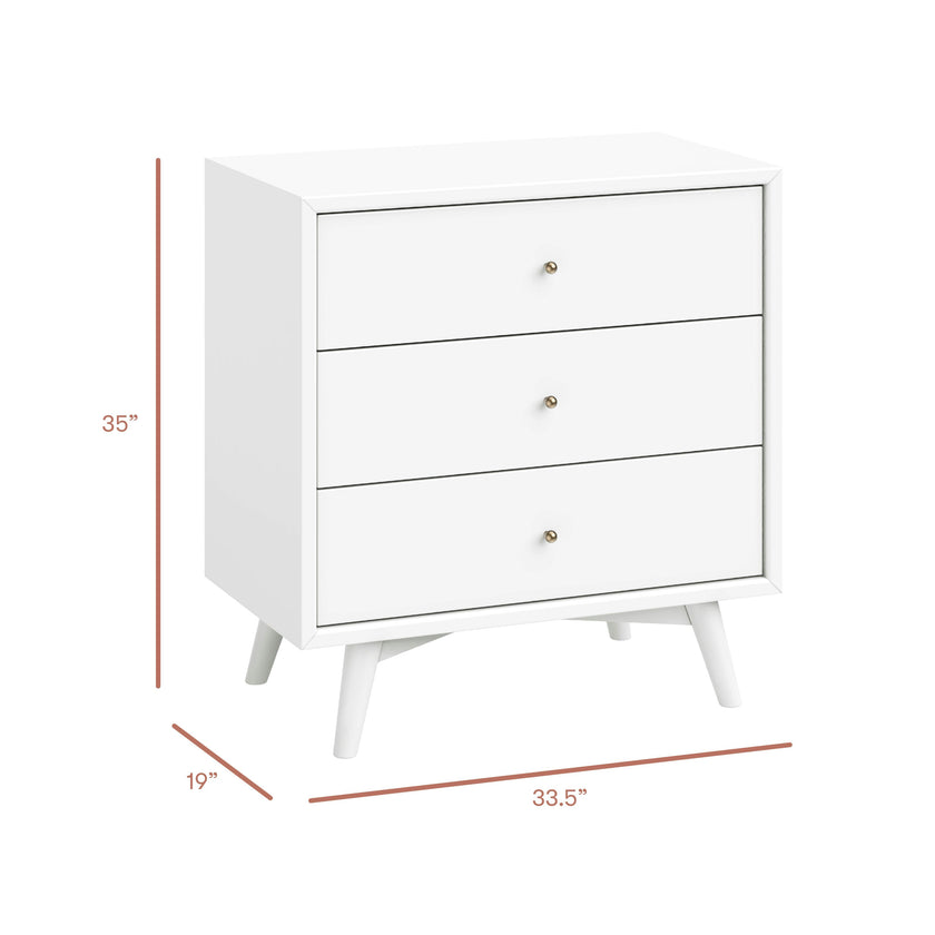 Palma 3-Drawer Compact Assembled Dresser (34")