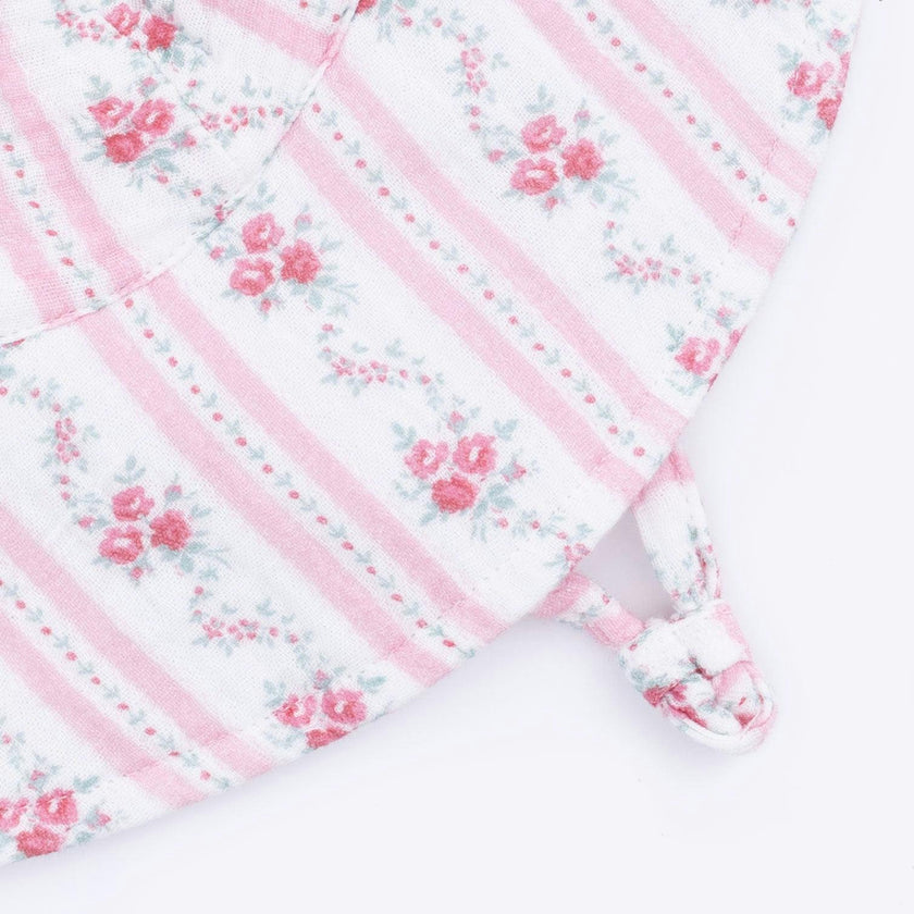 Winding Roses Stripe - Wide Brim Sun Hat