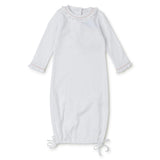 Georgia Pima Cotton Daygown for Girls White with Light Pink Piping