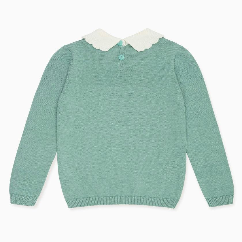 Sage Green Madena Cotton Girl Jumper