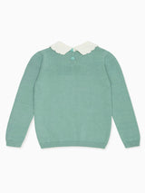 Sage Green Madena Cotton Girl Jumper