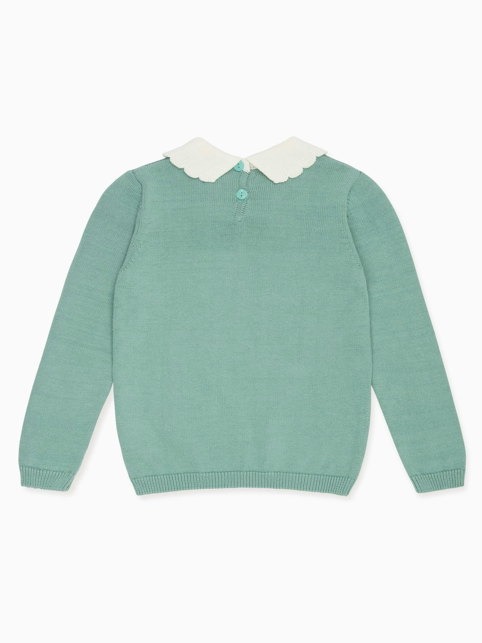 Sage Green Madena Cotton Girl Jumper