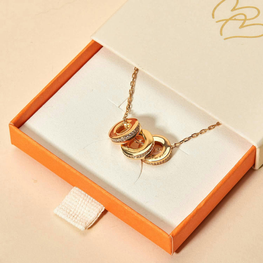 Personalized Crystal Unity Name Necklace, 14k Gold Plated