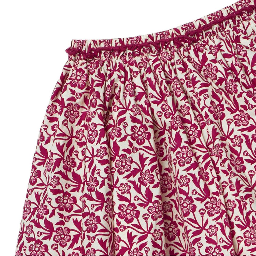 Girls Gianna Skirt - Burgundy Climbing Floral