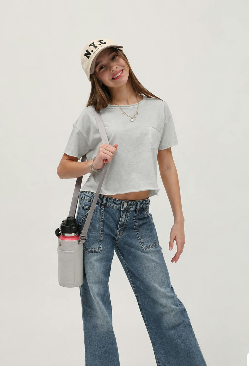 Raw Edge Short Sleeve Pocket Tee