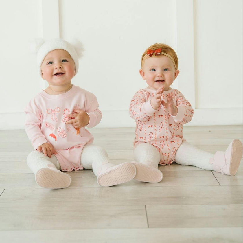 Candy Cane Lane Christmas Long Sleeve Romper