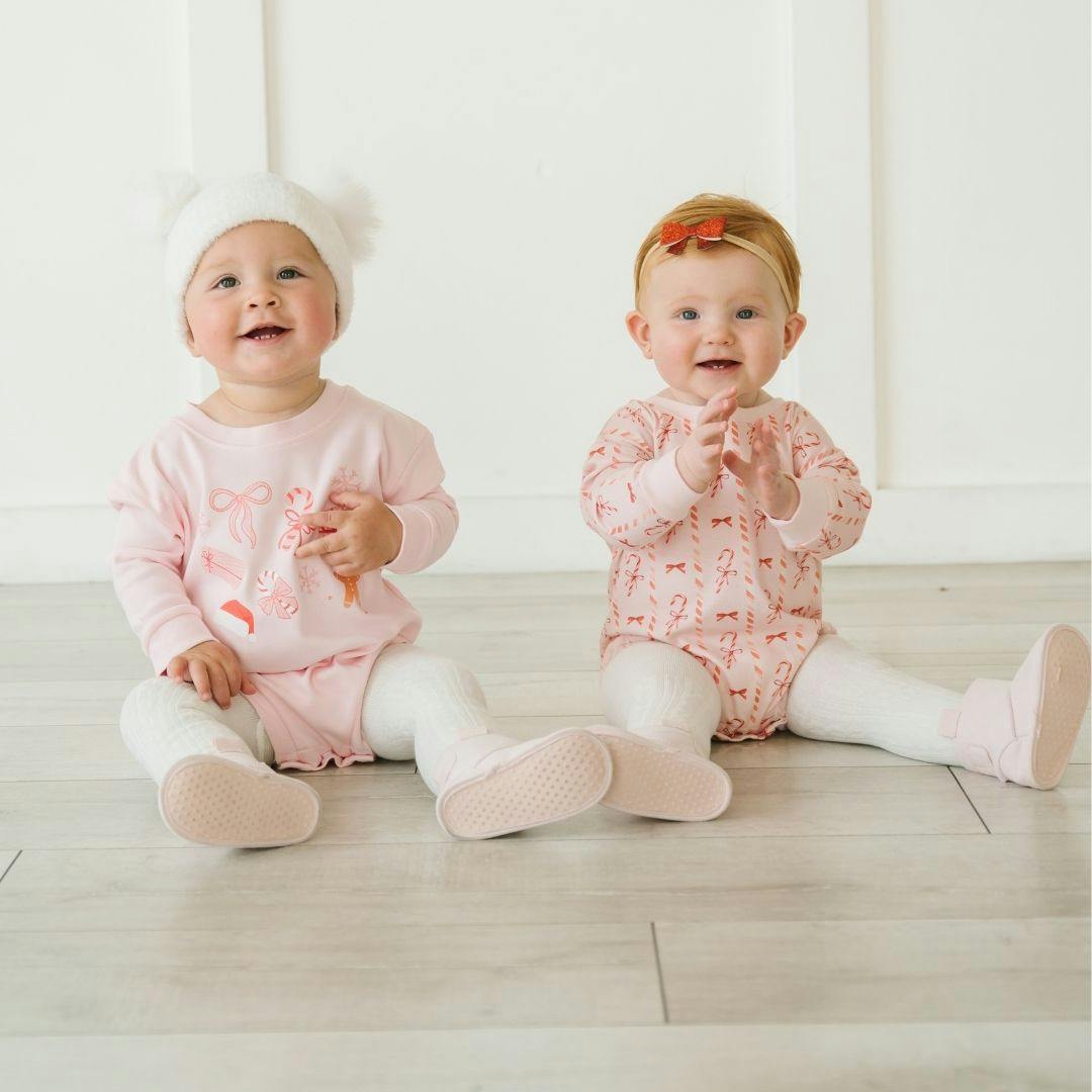Candy Cane Lane Christmas Long Sleeve Romper