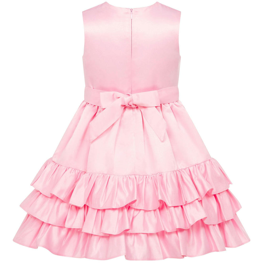 Arabella Frill Satin Girls Party Dress