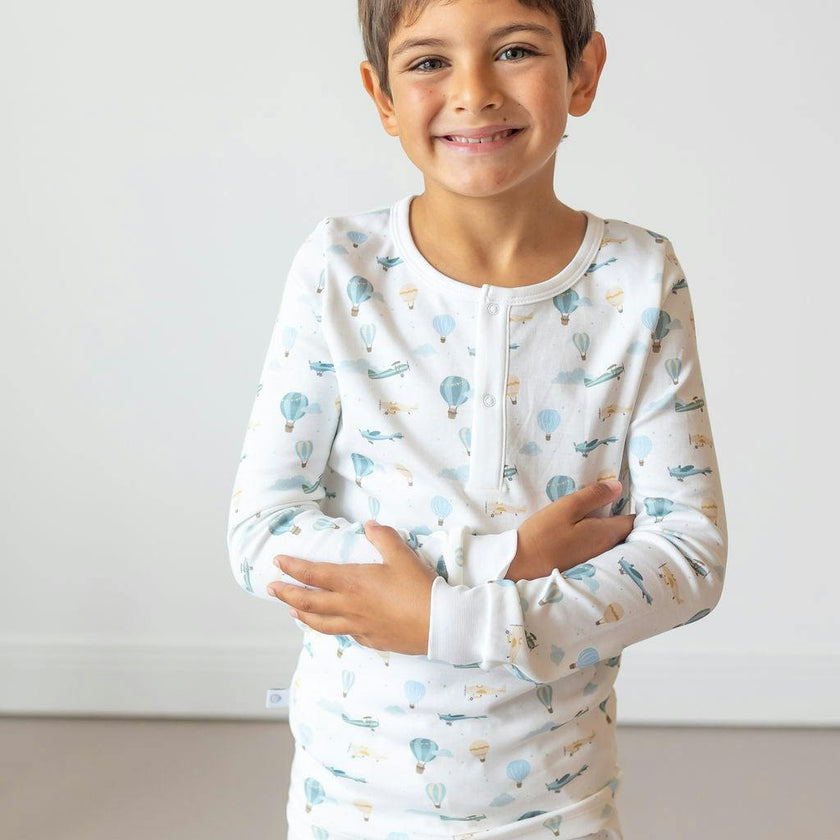 Little Airplanes Pima Long Pajama Set
