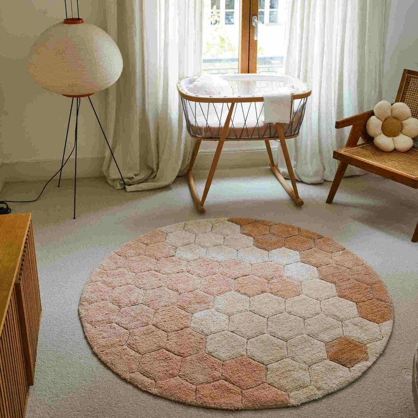 Washable Rug Round Honeycomb - 4' 7"