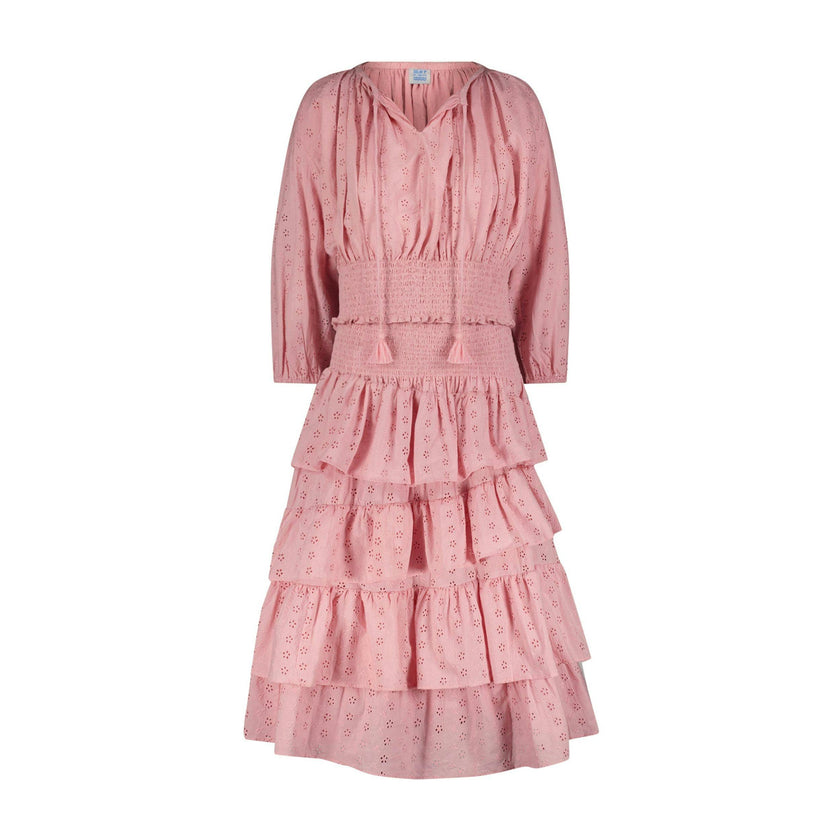 Karmin Womens Ruffle Skirt Blush Pink Eyelet, Pink Eyelet
