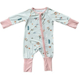 Long Sleeve Zip Romper Hair Bow