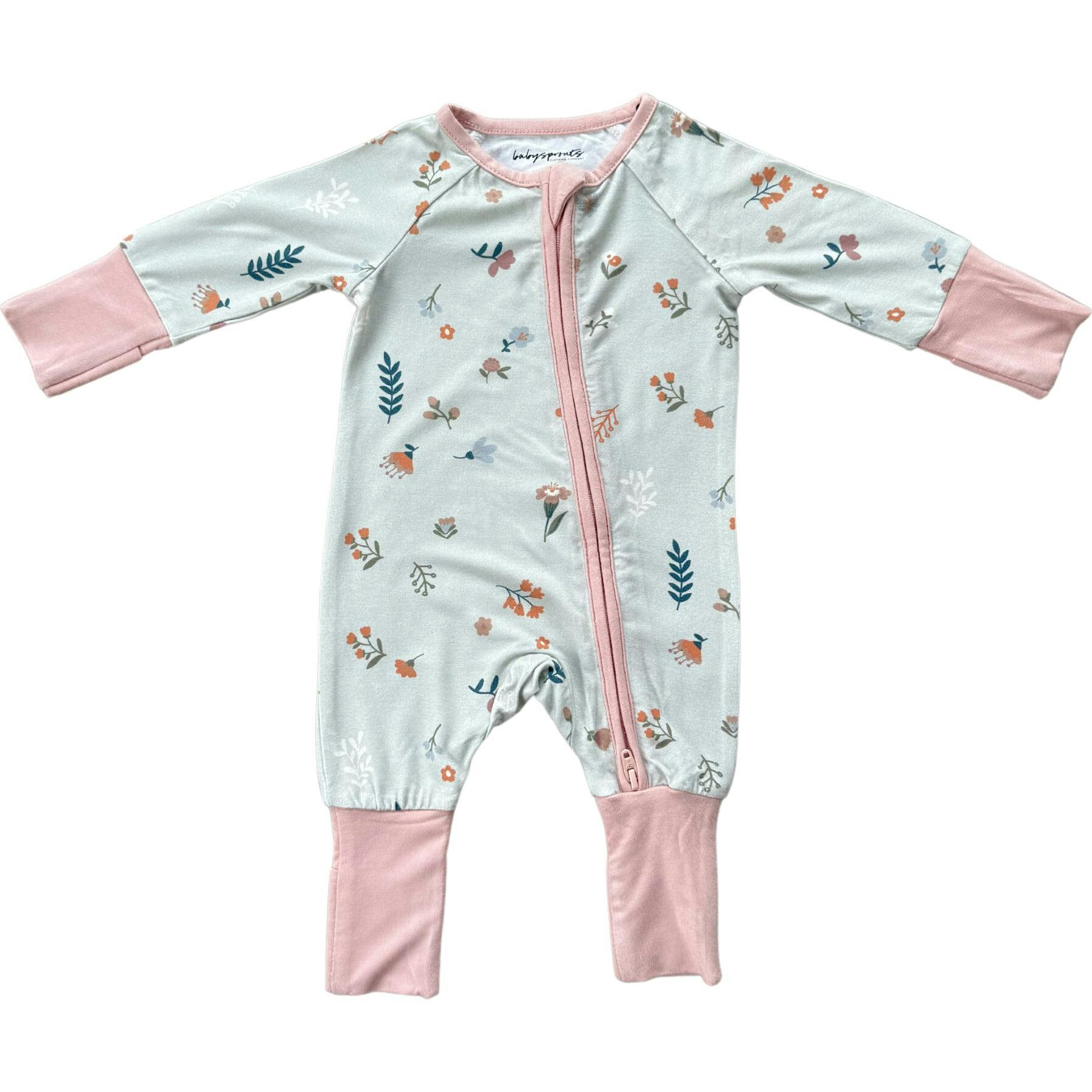 Long Sleeve Zip Romper Hair Bow