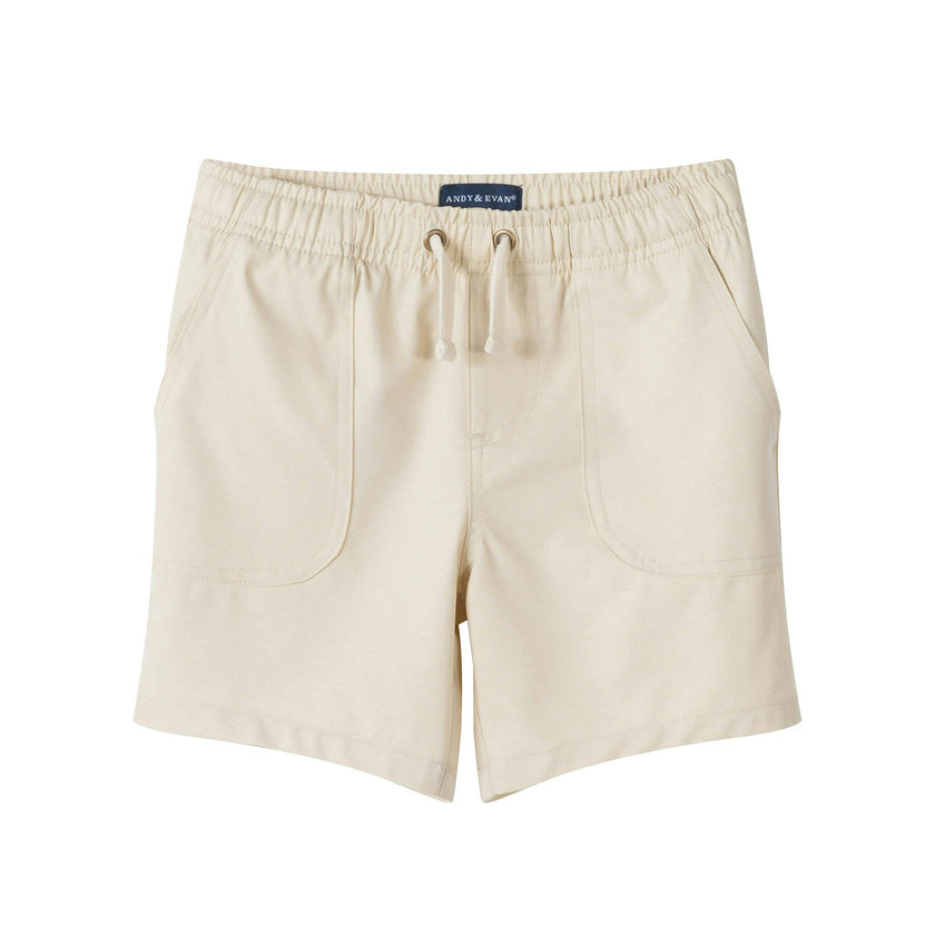 Boys Beige Textured Linen Shorts | Beige
