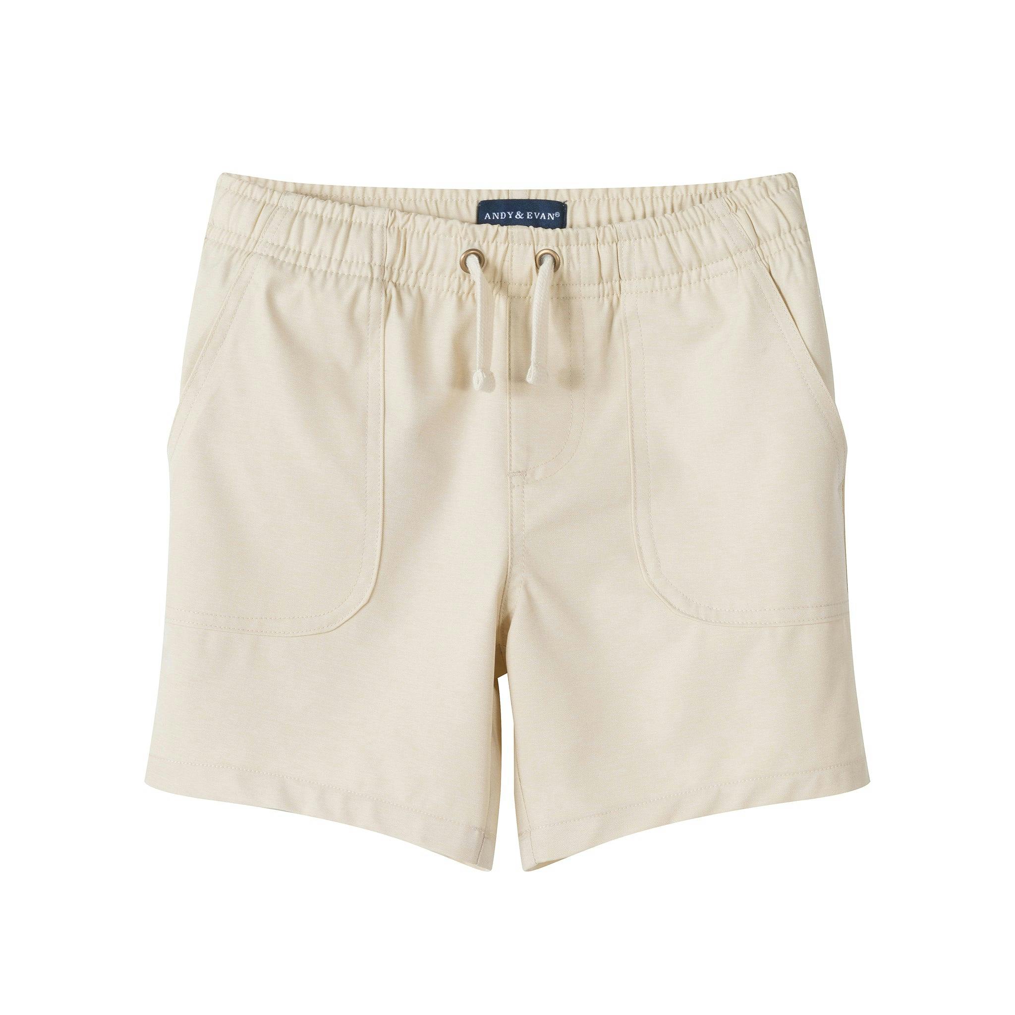 Boys Beige Textured Linen Shorts | Beige
