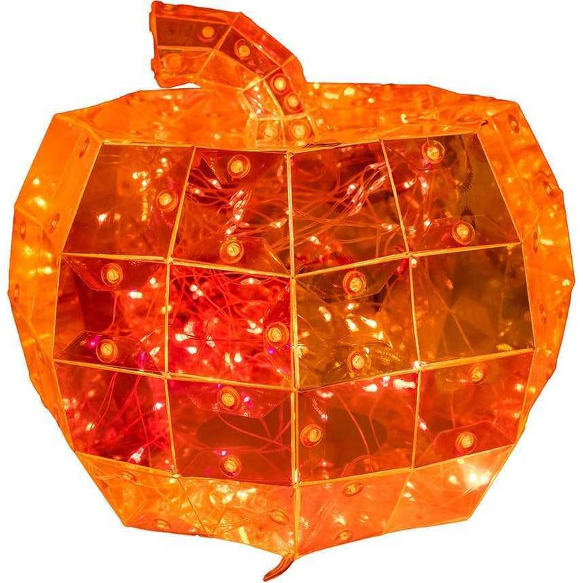 6.5-Inch 100-Light Orange Micro LED Holographic Jack-O-Lantern