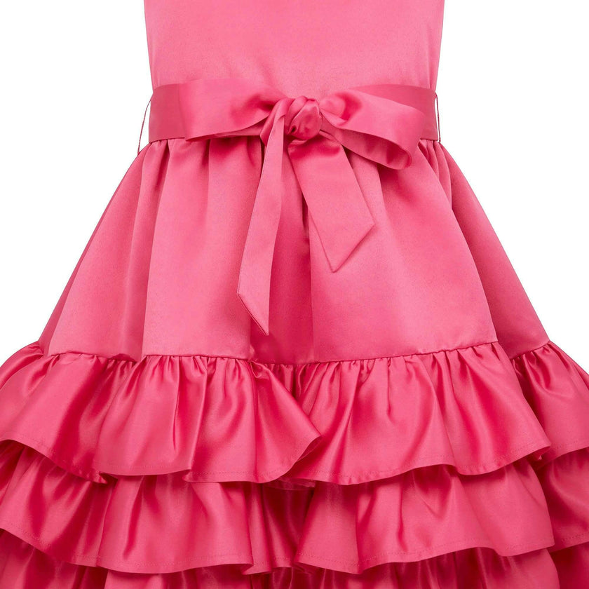 Arabella Frill Satin Party Dress