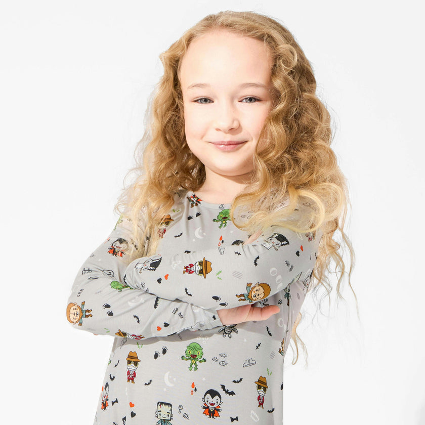 Little Monsters Bamboo Girls' Short Sleeve Dress